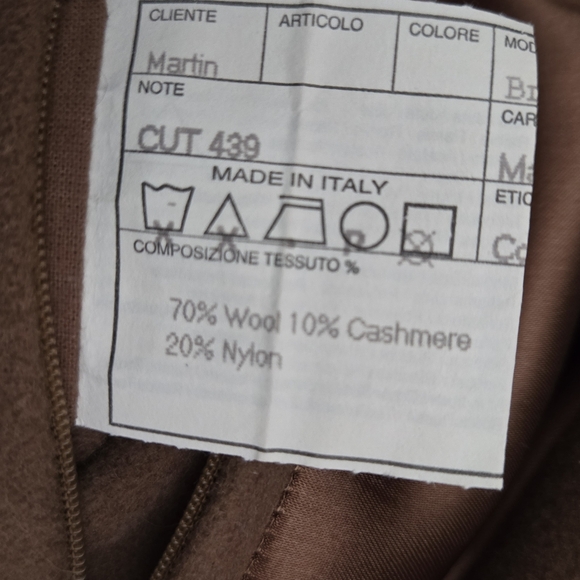 Mario Valente Men's Italian Made Wool & Cashmere Coat Sz 42 - Picture 12 of 15